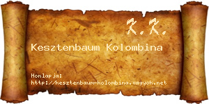 Kesztenbaum Kolombina névjegykártya